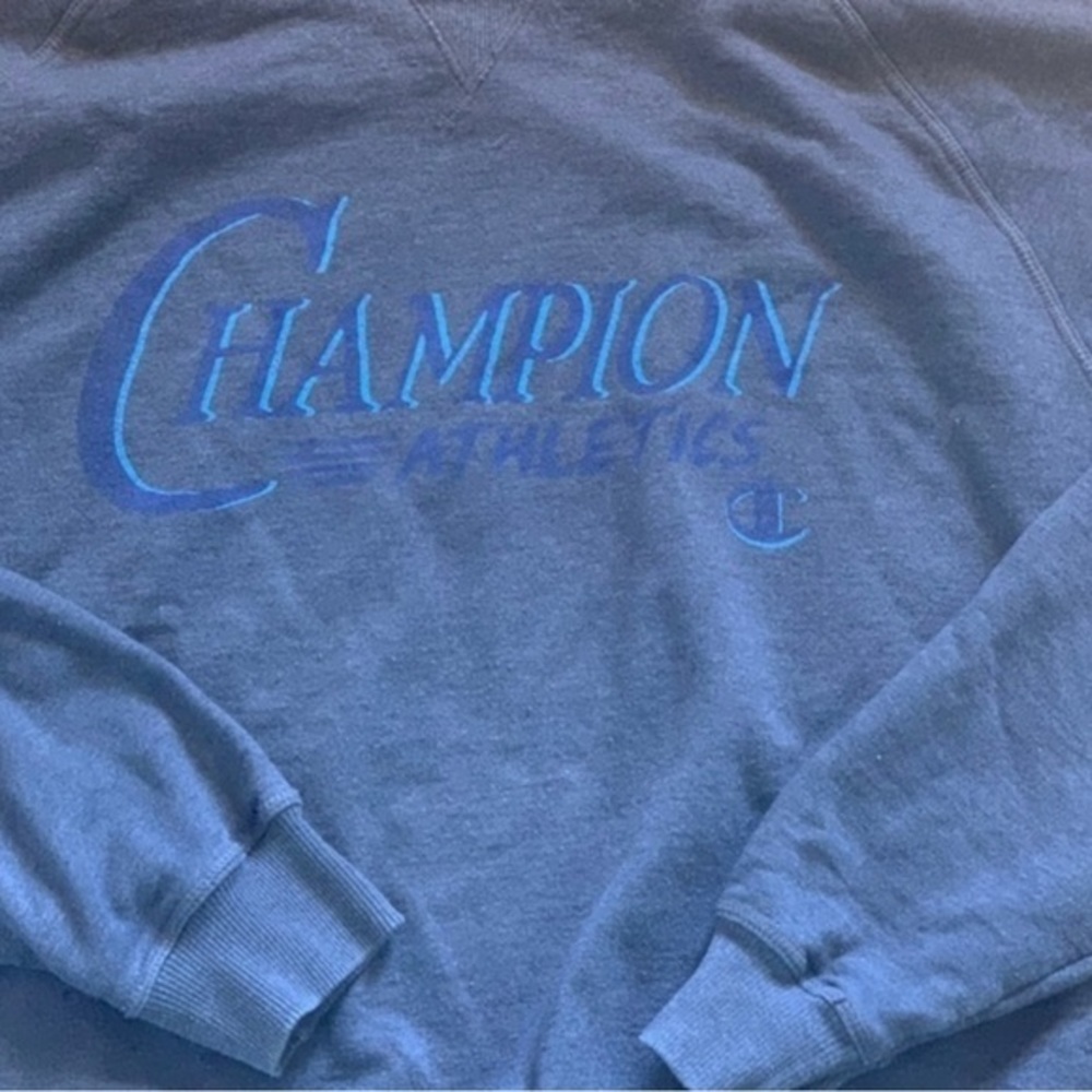 Champion Large Logo Crewneck Sweatshirt Vintage 1990s - Picture 2 of 3